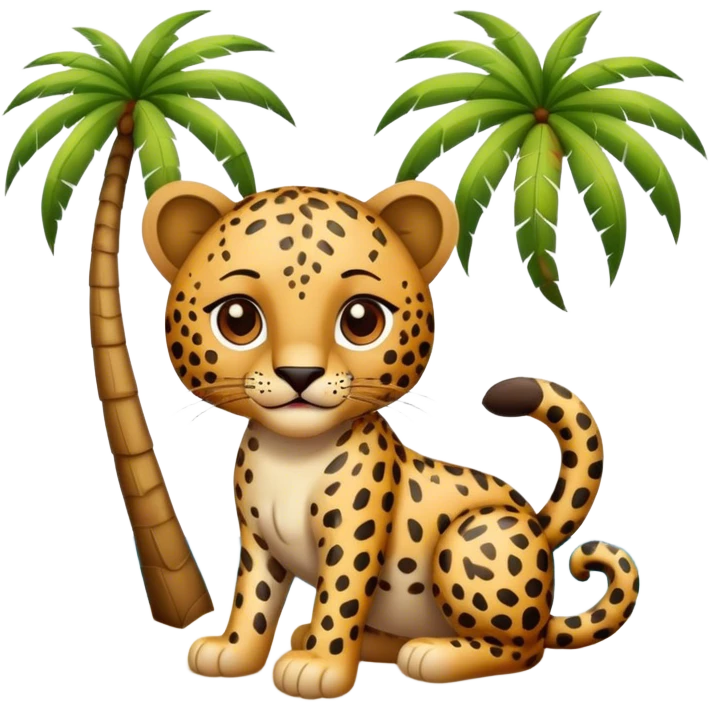 Turkish Leopard on the beach with palms  emoji