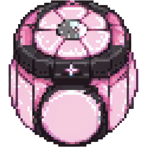 BLACKPINK-inspired gothic object, retro and cute, black and pink palette, pixel art style emoji