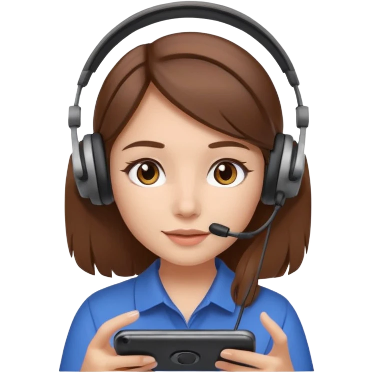 Brown-haired girl creating a video to post on instagram emoji