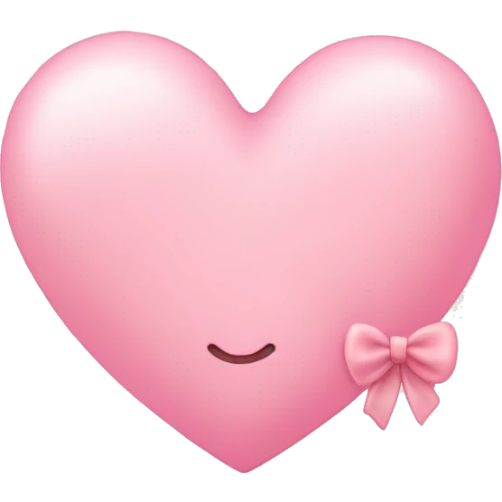 Make cute light pink heart with mini bow that’s cute emoji