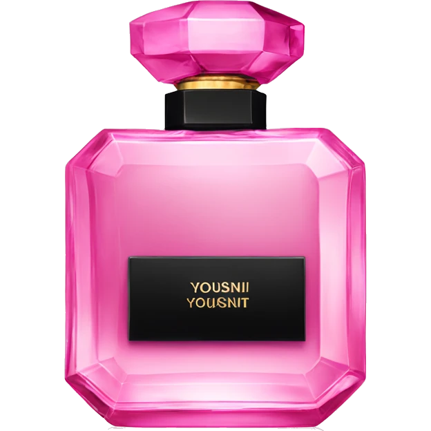 pink YSL crystal perfume bottle with black cap emoji