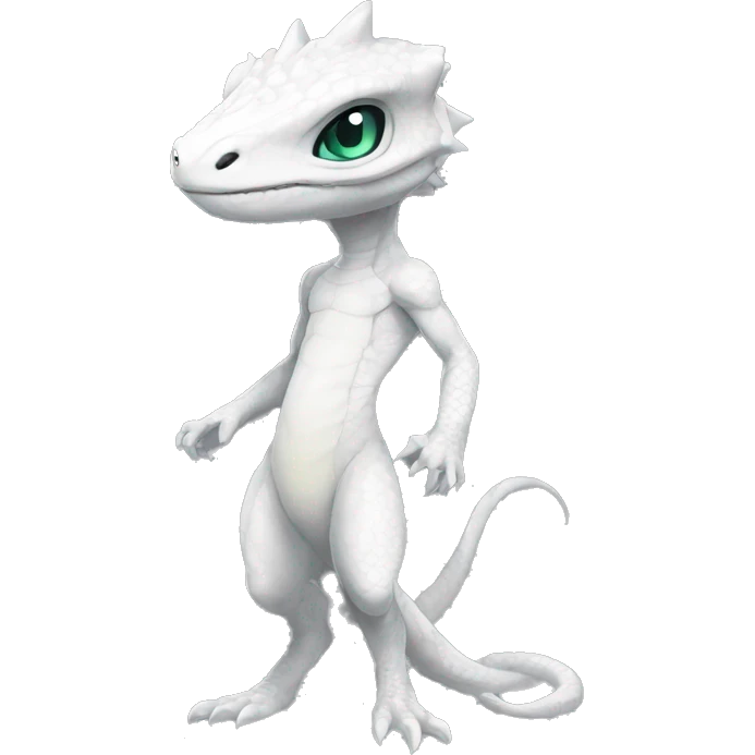 Chibi, White, Anthro-Sona-Lizard-Alien-Fakémon, Full Body emoji