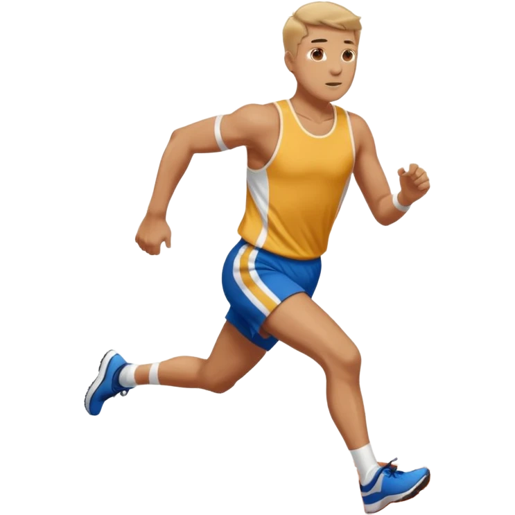 tall, stocky man running in a track meet emoji