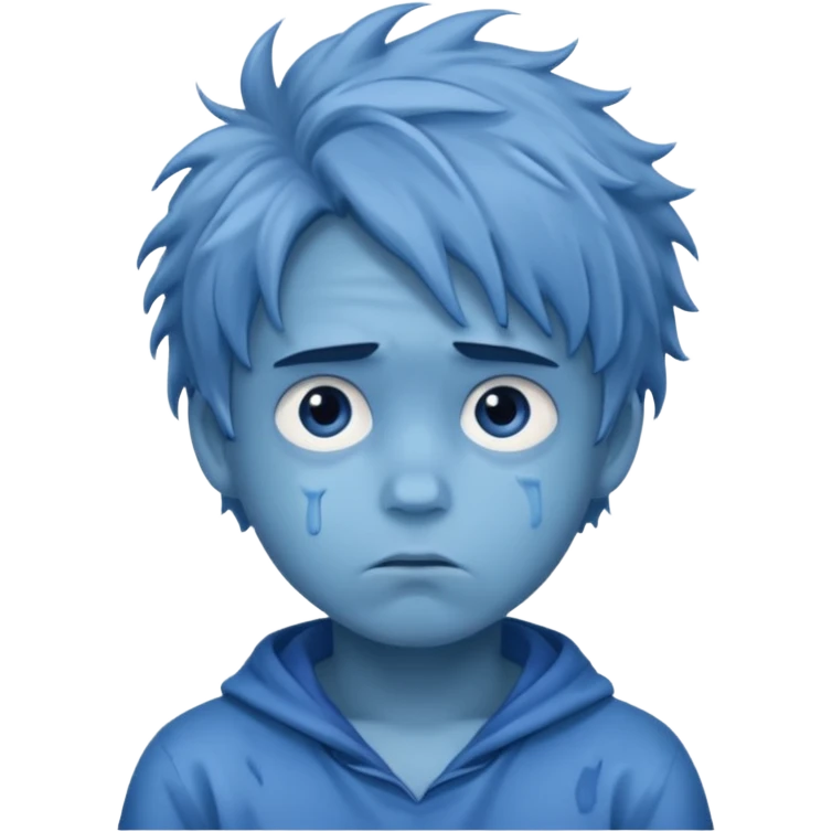 Sad face blue. emoji  boy emoji