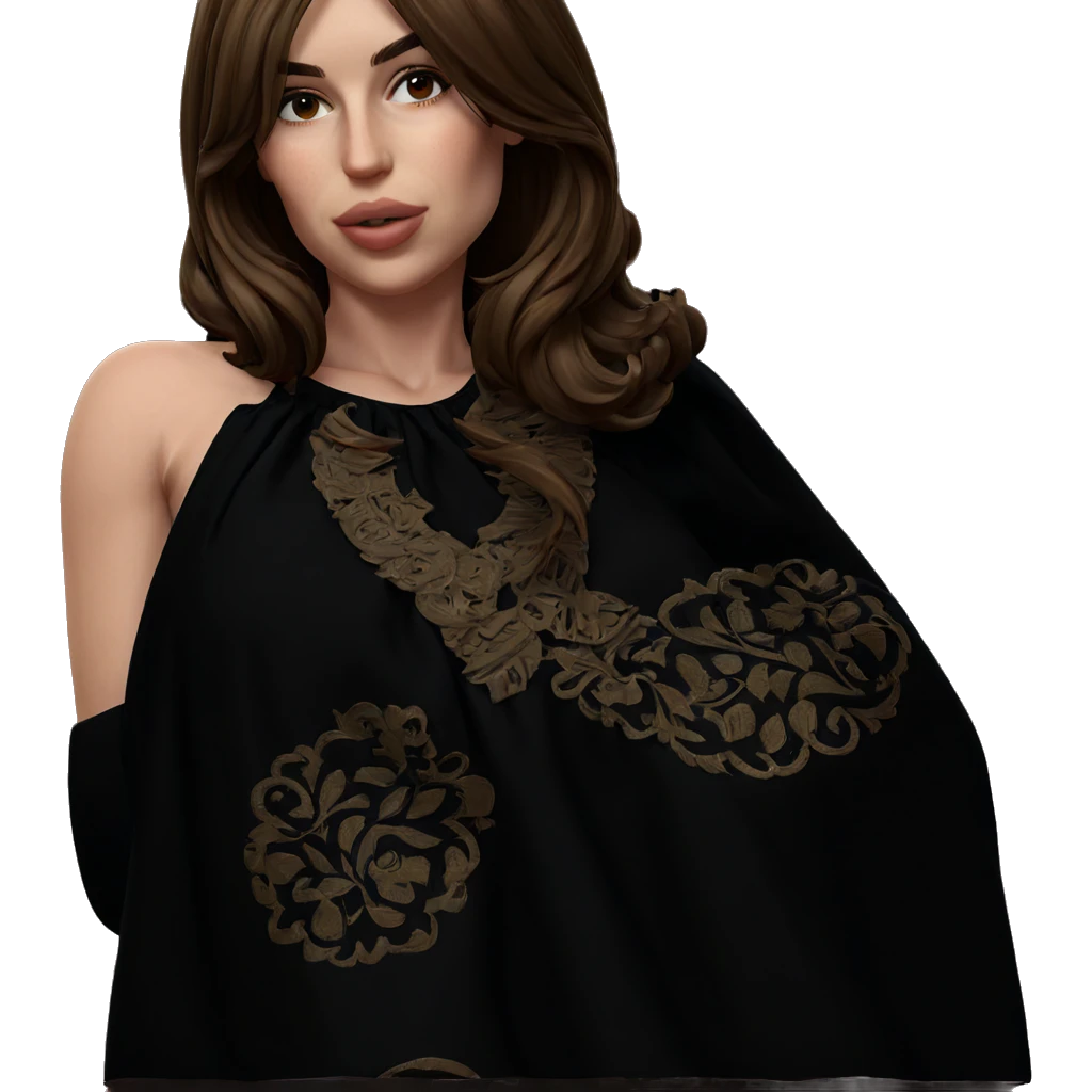 brown haired girl in dress emoji