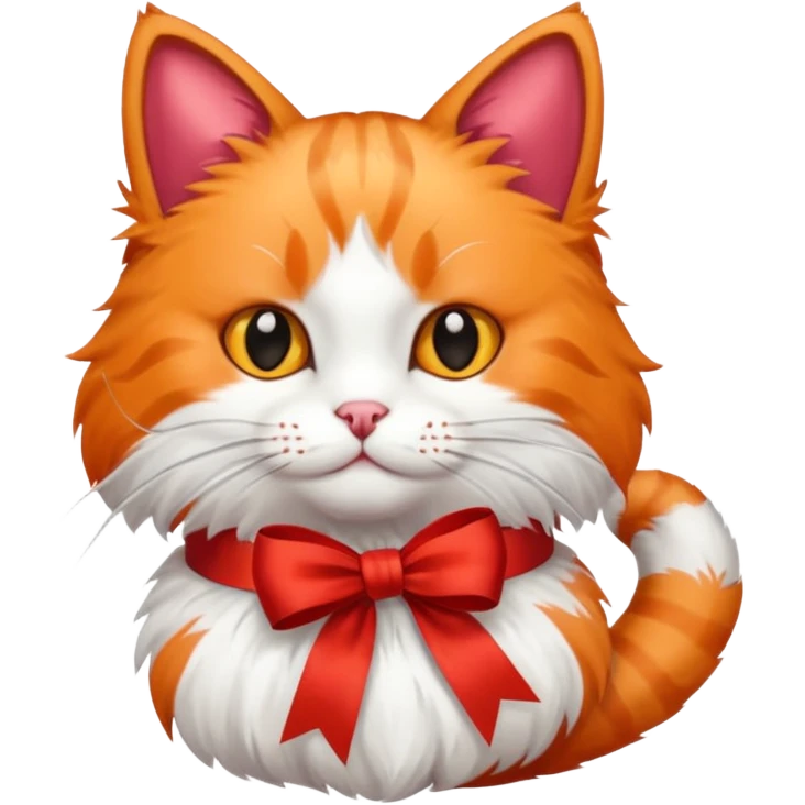Cat but cat have ribbon emoji