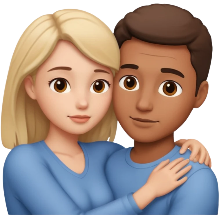 A couple having intimate love emoji