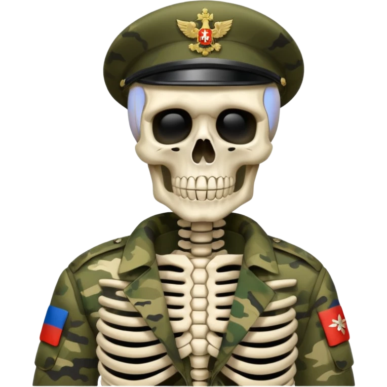 generate a realistic skeleton in Russian military camouflage emoji