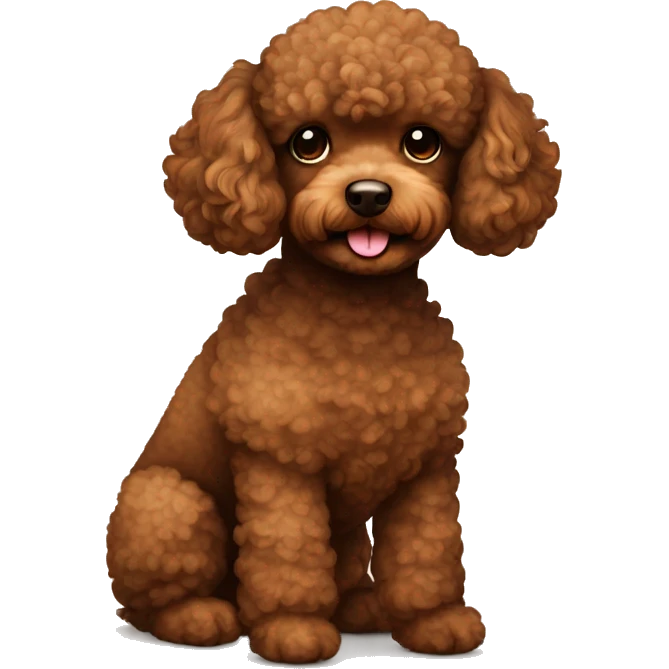 Cute Brown toypoodle emoji