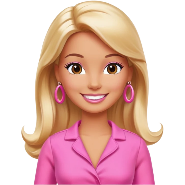 barbie in pink spam resort wear emoji