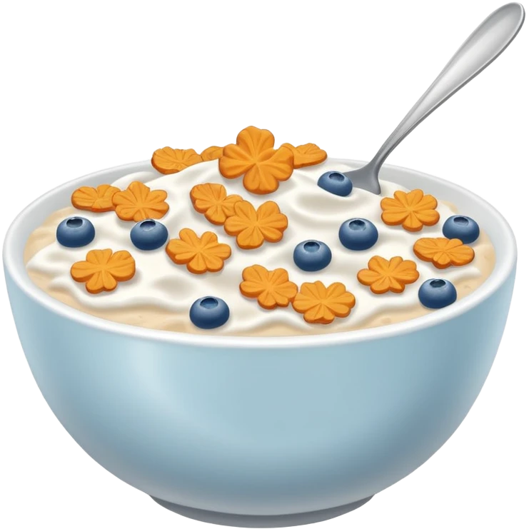 a bowl of cereal with milk with no spoon emoji