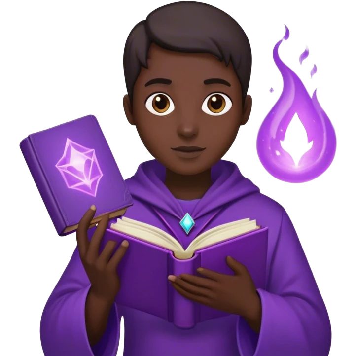 charisma magic violet book emoji