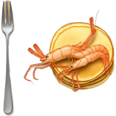 Pancakes with shrimp  emoji