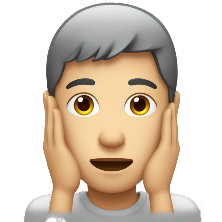 face with hands on the side of face emoji