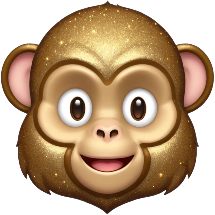 glitter monkey silence brown emoji