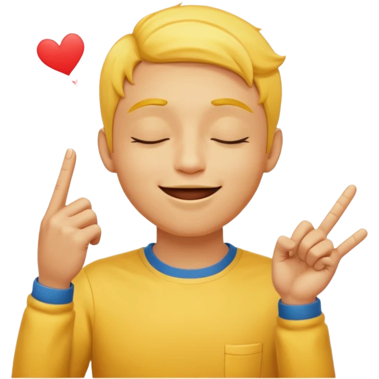 Classic emoji holding pointer and index fingers stuck together he just kissed into the air in solitude emoji