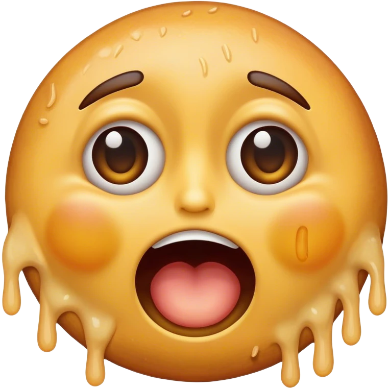 Ridiculous caricature of the laughy-crying emoji, deep-fried with eyes wife open emoji