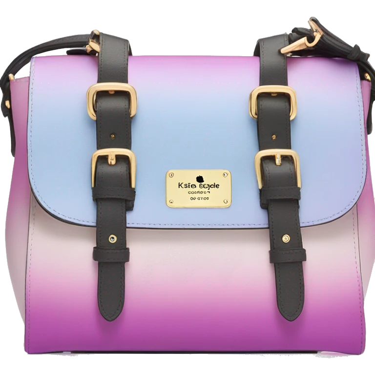 Realistic isolated pastel ombre kate spade satchel purse.  emoji