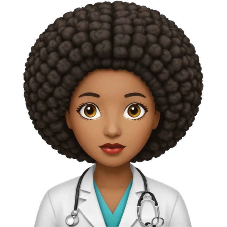 back female doctor with afro hairstypel emoji