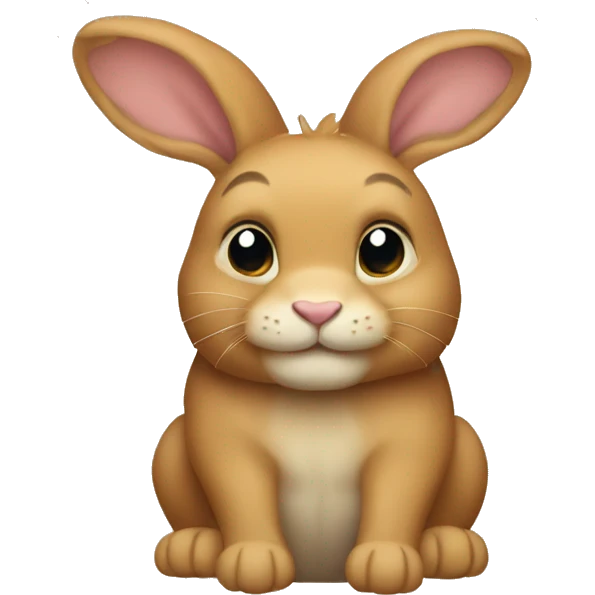 Small tan rabbit with a lions main emoji