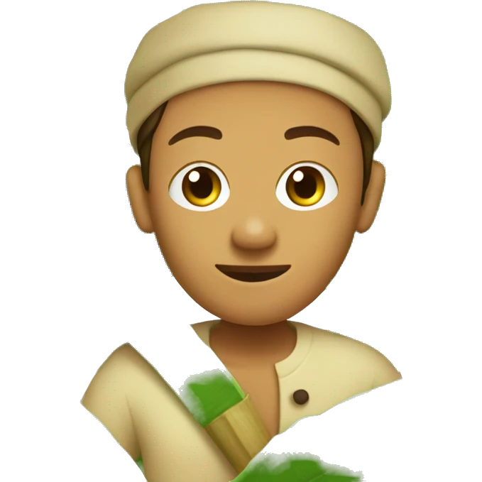 circular brown dough cook in banana leaves emoji