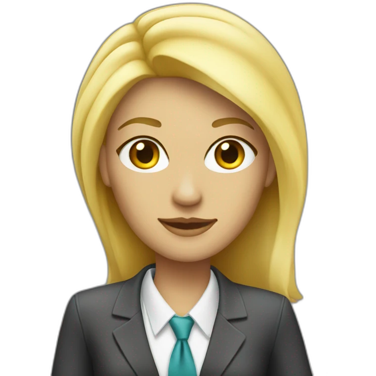 blonde woman dressed as dude businesswoman emoji