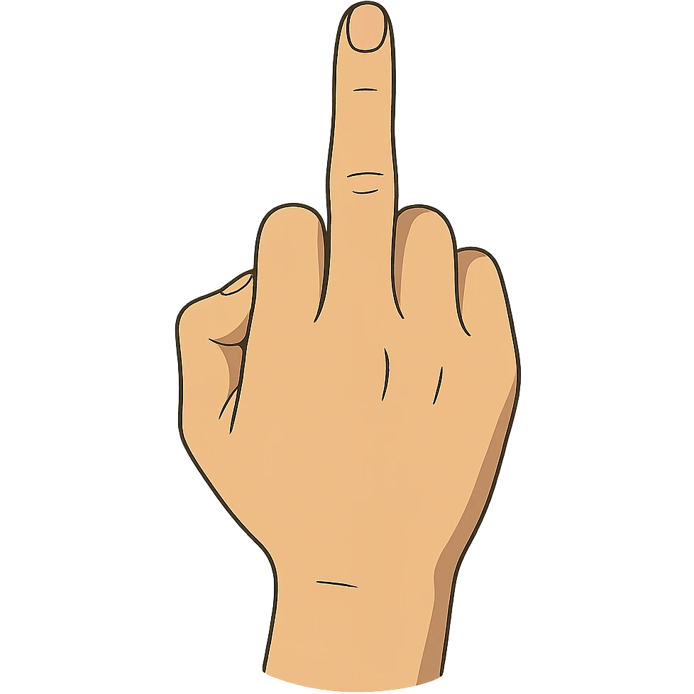 ghibli style middle finger hand gesture emoji