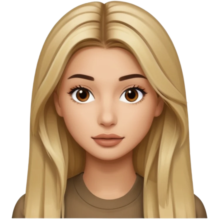 Hailey bieber with long hair emoji