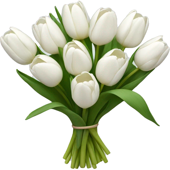 white tulip bouquet  emoji