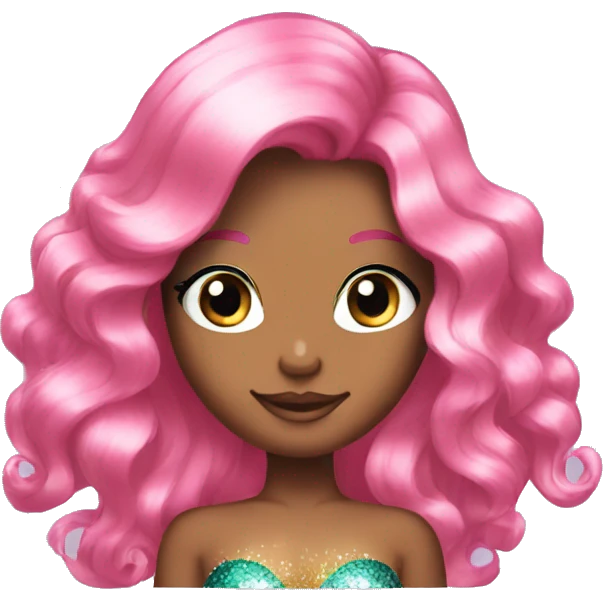 Pretty glitter hair mermaid emoji