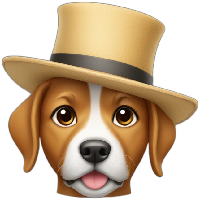 Dog with a hat emoji