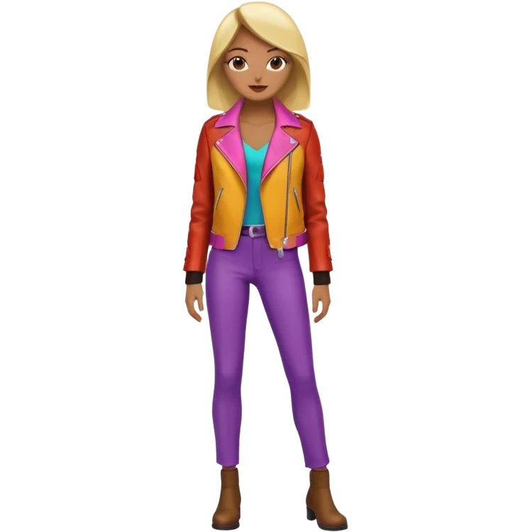 Women in leather jocket, full body, different color leather jocket, close up emoji