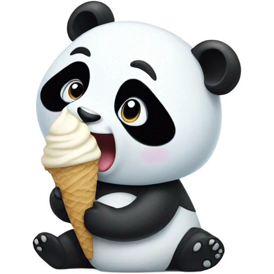 Panda eating ice cream with a hoodie emoji