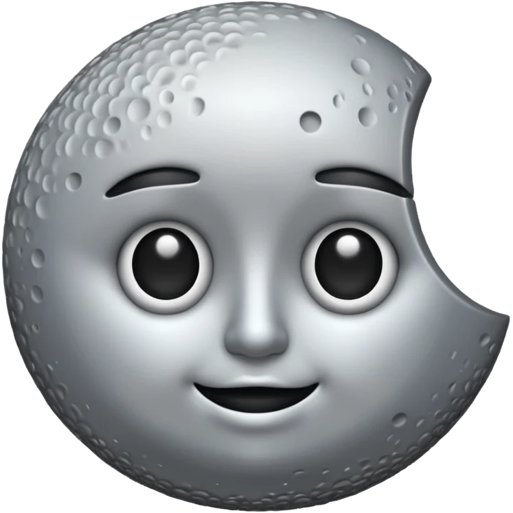 phases of the moon: half moon , no eyes emoji