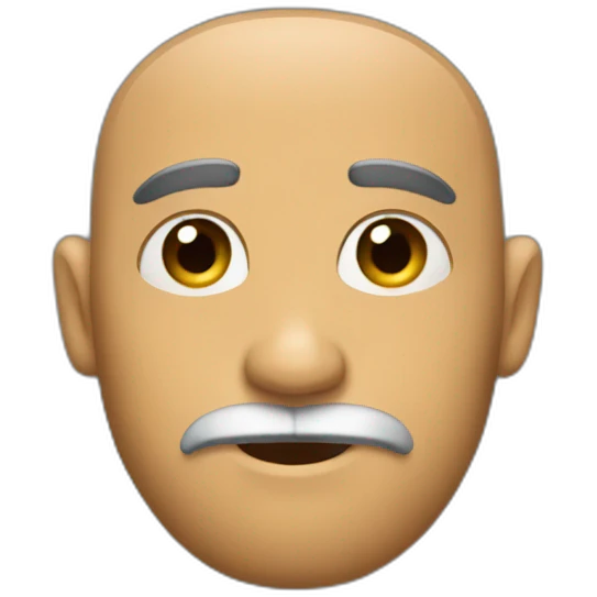  A guy with short hair on his head, short mustache, and beard emoji