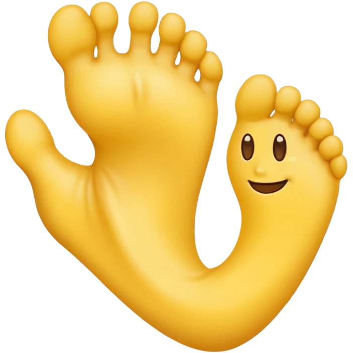 yellow emoji smelling and holding foot emoji