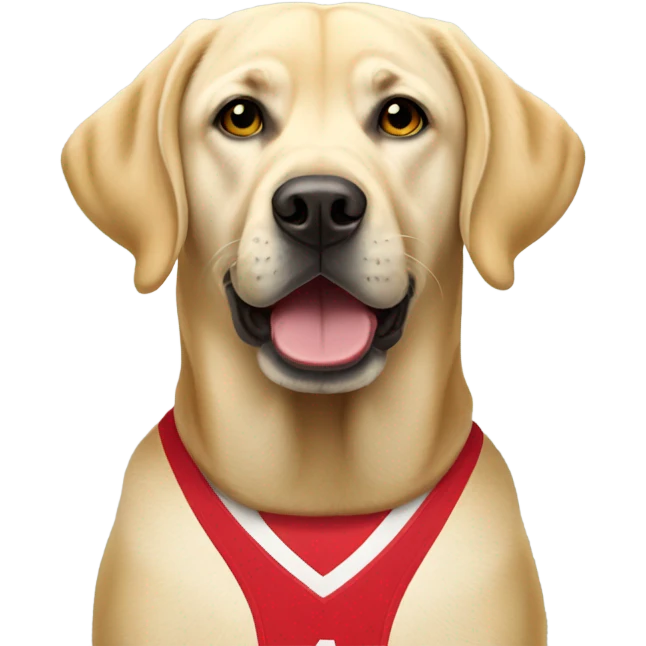 Yellow lab wearing an Ohio state jersey  emoji