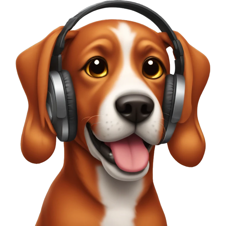  red dog with headphones emoji