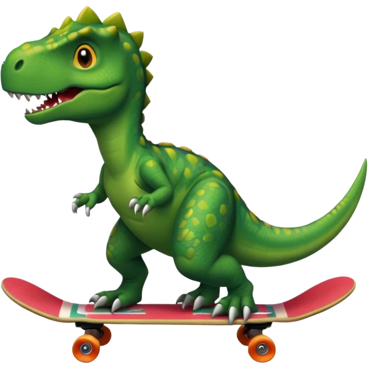 Dinosaur on a skateboard emoji