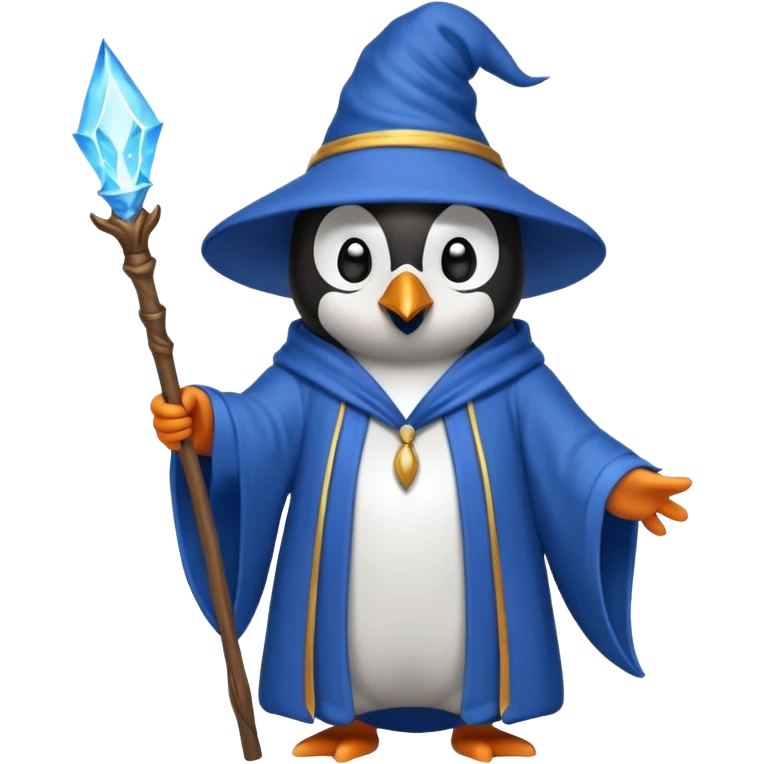 penguin wizard casting a spell emoji