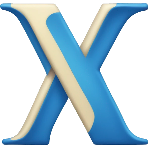 Letter V colored blue emoji