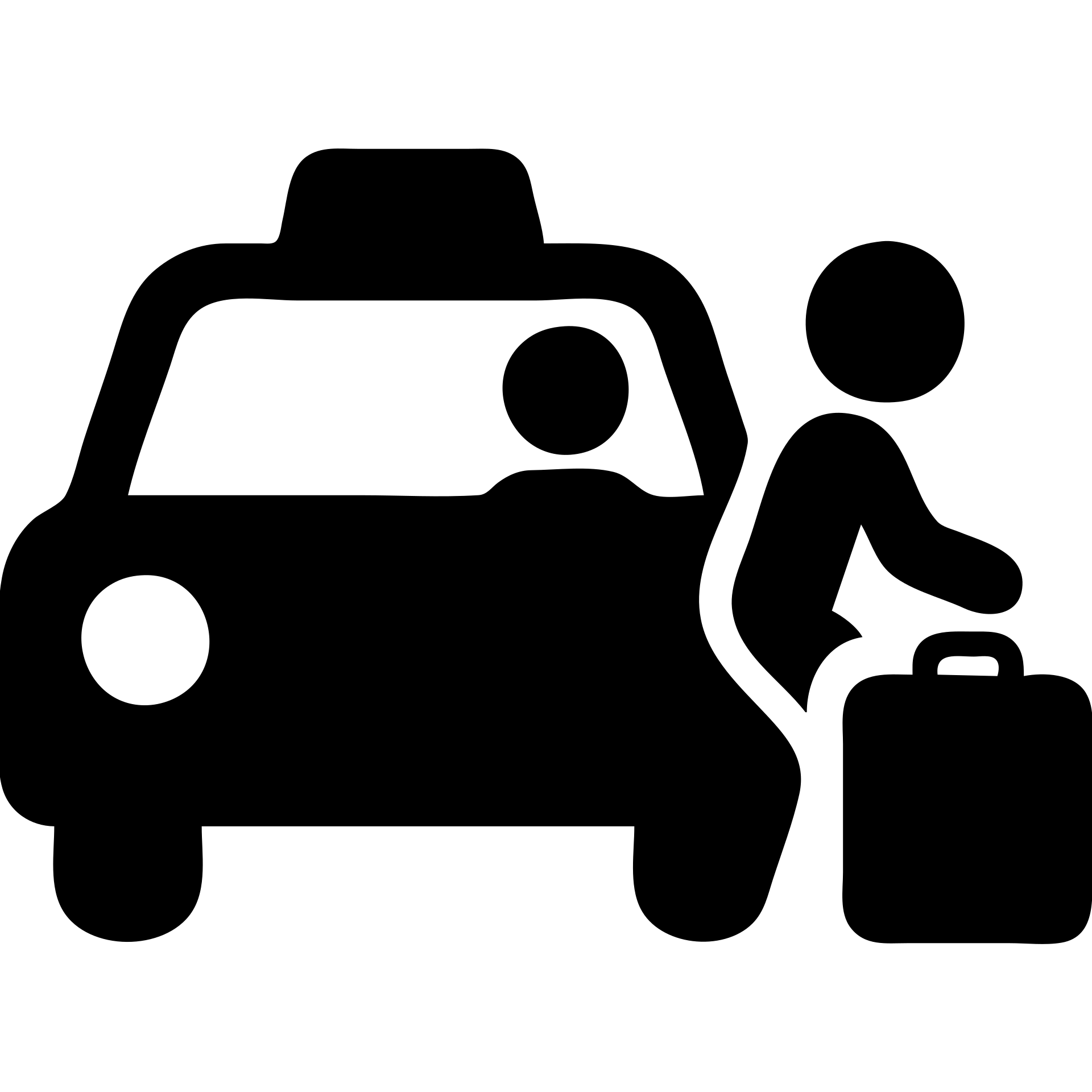 A migrant in a taxi, solid filled icon, black emoji