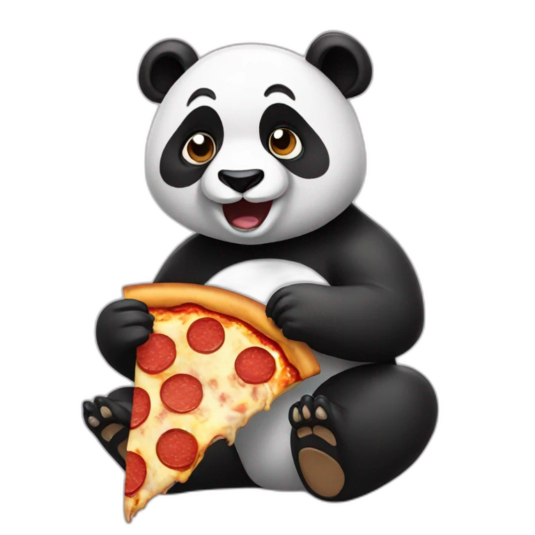 Panda eating pizza emoji