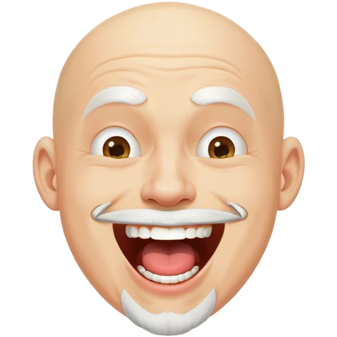 Bald man with white goatee , he laughing hysterical emoji