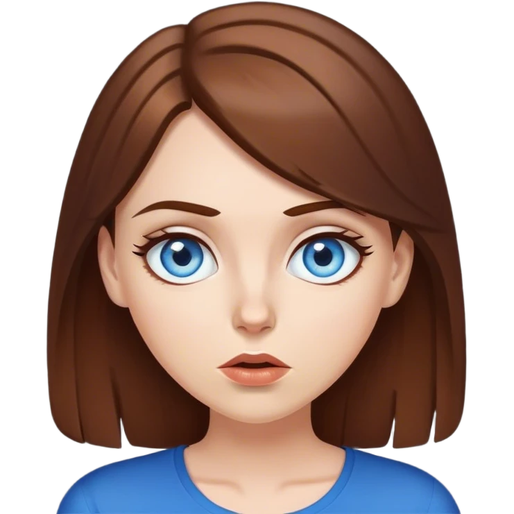 White girl blue eyes brown hair gossiping with attitude  emoji