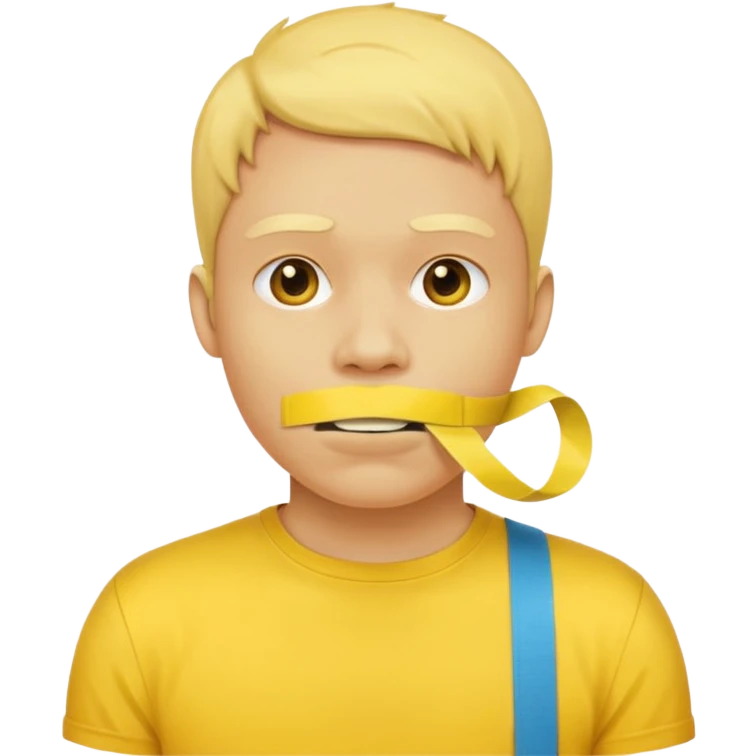 Yellow guy with tape over mouth emoji