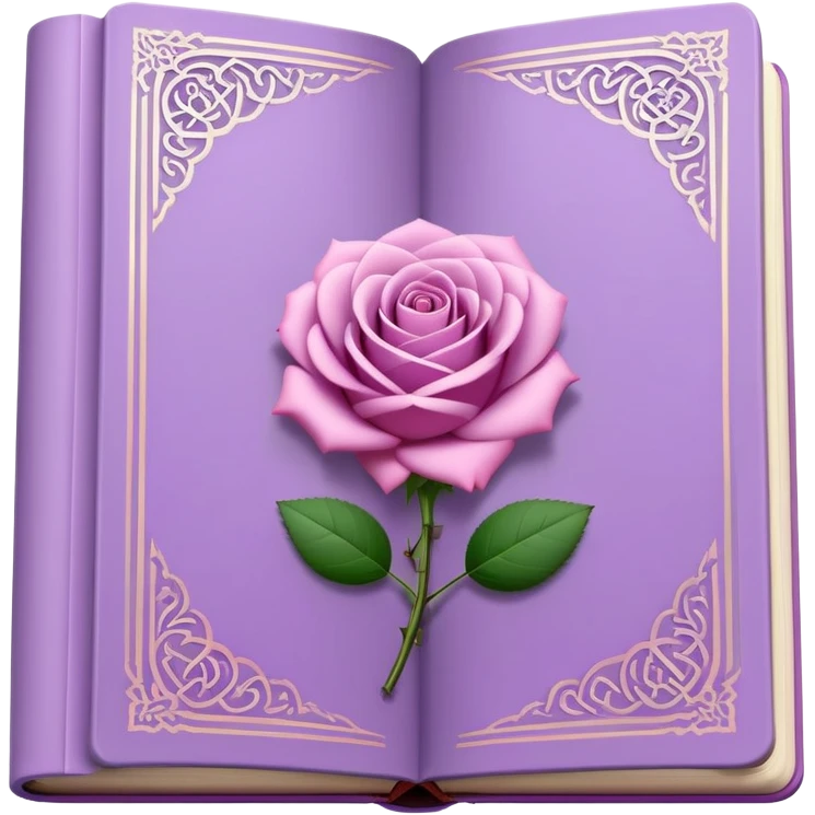 Light purple Quran with rose  emoji