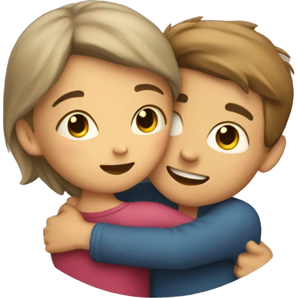 boy and girl hugging emoji