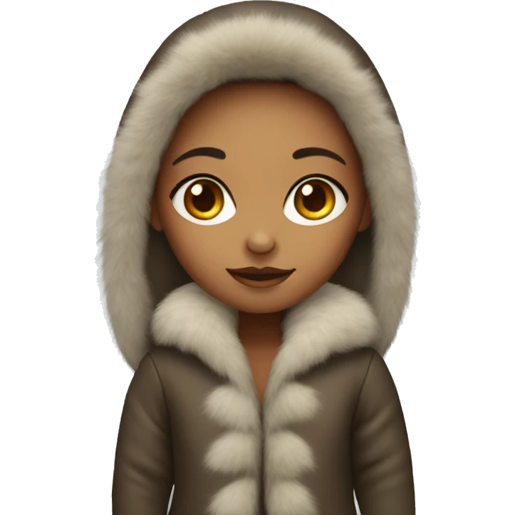 girl wearing fur jacket emoji