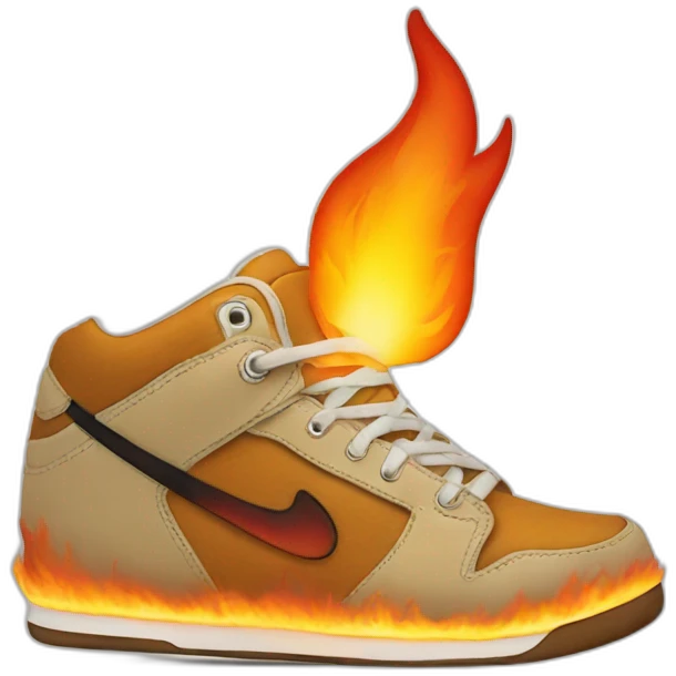 sneaker in flames emoji